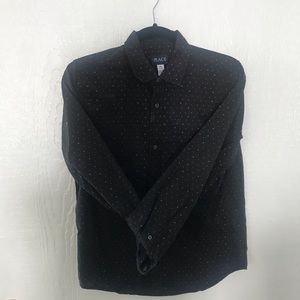 CHILDRENS place boys black print dress shirt